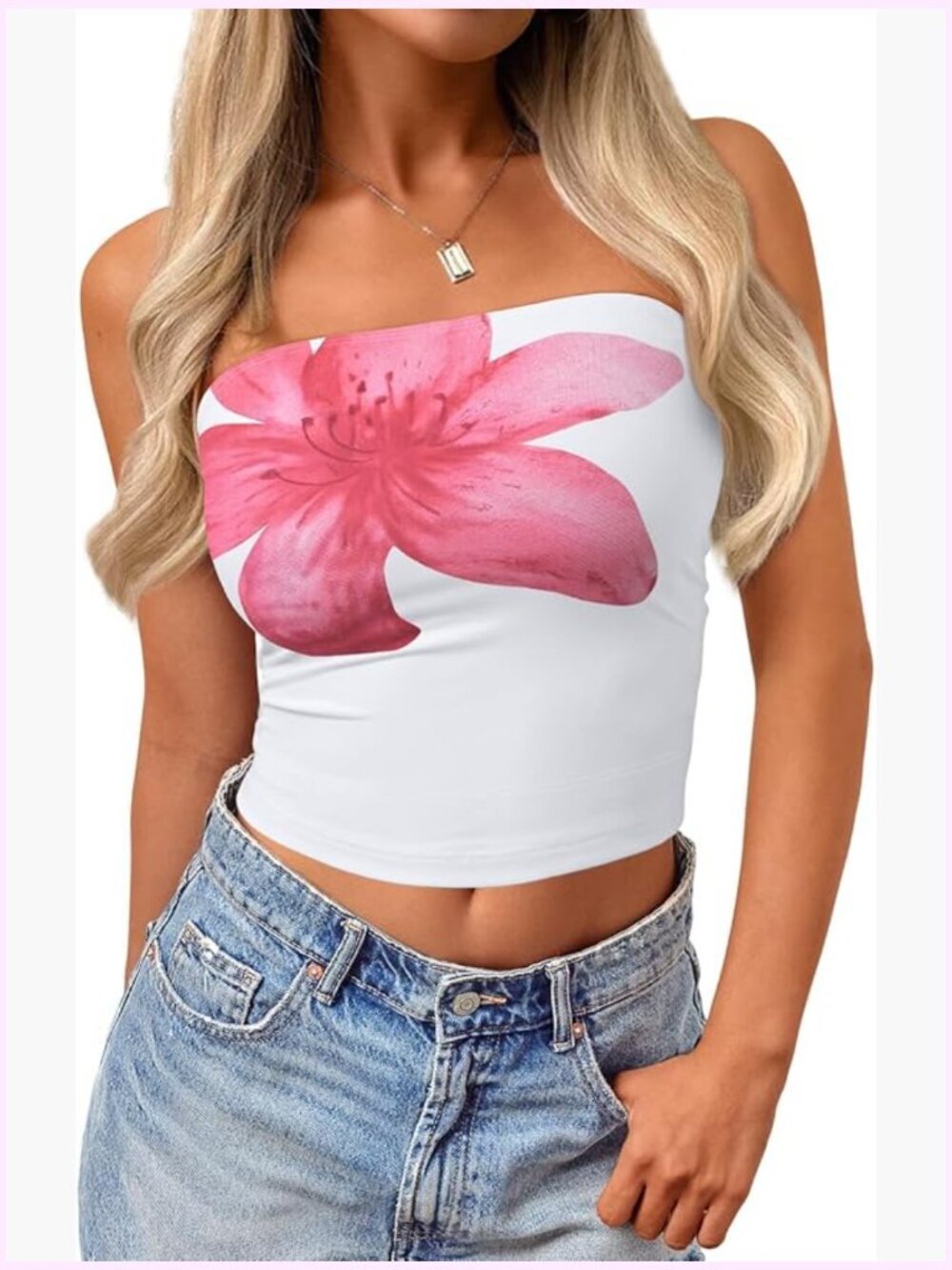 Butter Soft Non-Slip Strapless Crop Top Stretchy Bandeau Y2K Tube Top